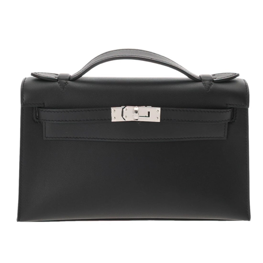 HERMES POCHETTE KELLY VAUX SWIFT BLACK HANDBAG HANDBAG: HERMES Pochette Kelly Vaux Swift black Handbag Handbag Brand: HERMES Type: Handbag Material: Vaux Swift Color: black × SilverMetal Size: H:about 4.9inch W:about 8.5inch (Bottom) D:about