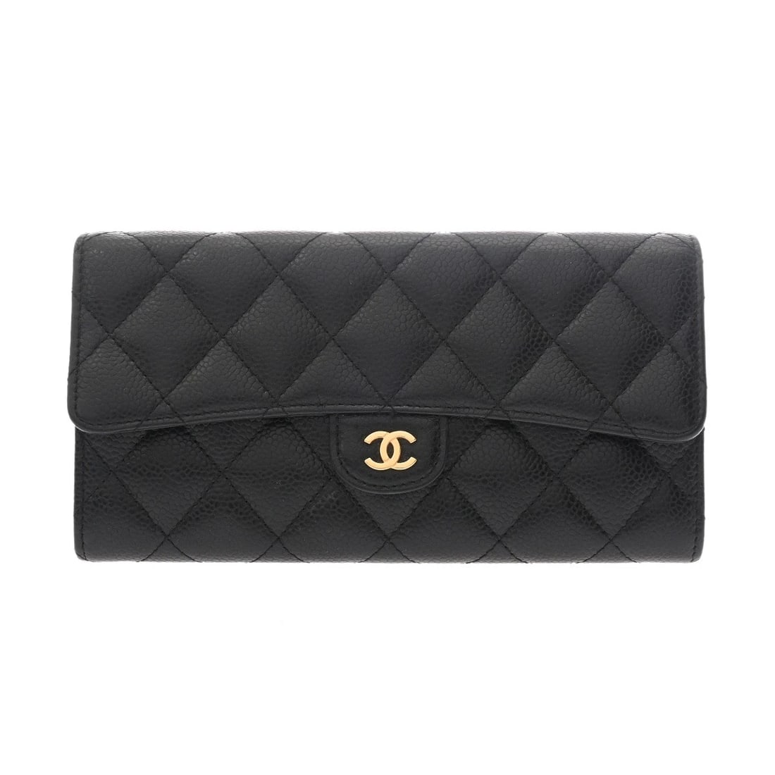 CHANEL LONG FLAP WALLET MATRASSE MATT CAVIAR SKIN BLACK PURSE PURSE: CHANEL Long flap wallet Matrasse Matt caviar skin black Purse Purse Brand: CHANEL Type: Purse Material: Matt caviar skin Color: black × SilverMetal Size: H:about 4.1inch W:about 7.7inch 