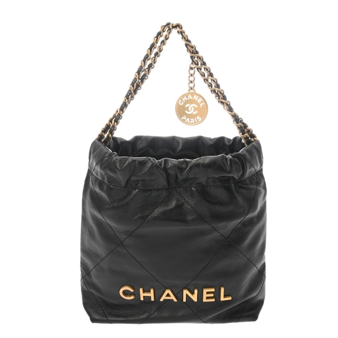 CHANEL MINI HANDBAG BLACK HANDBAG HANDBAG: CHANEL Mini Handbag black Handbag Handbag Brand: CHANEL Type: Handbag Material: Shiny calfskin Color: black × Matte Gold Metal Size: H:about 7.3inch W:about 6.7inch (Bottom) D:about 2.4inch
