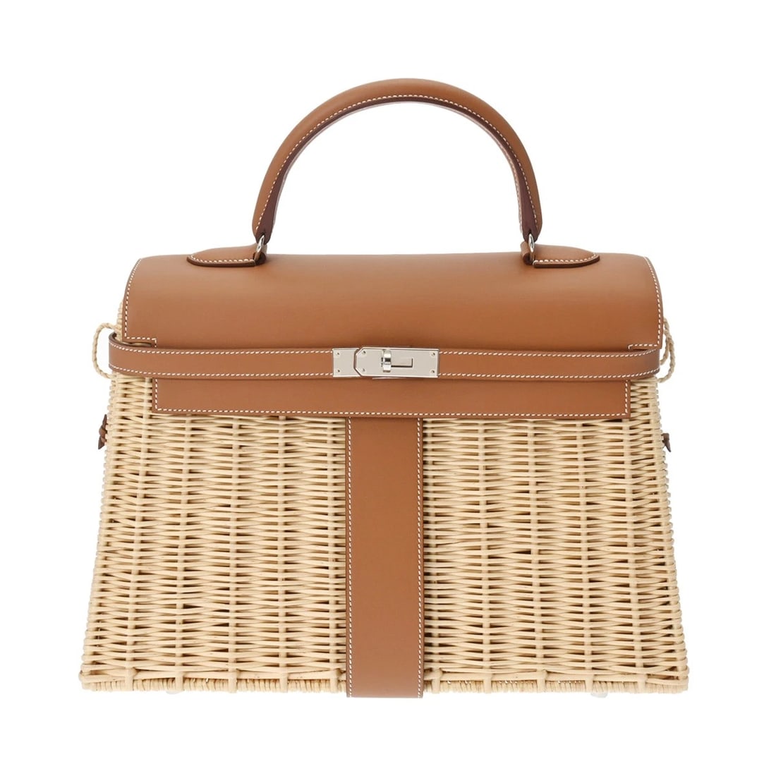 HERMES KELLY 35 PICNIC VAUDBARENIA NATURAL / FORB/GOLD METAL BASKET BAGS BASKET BAGS: HERMES Kelly 35 Picnic VaudBarenia Natural / Forb/Gold Metal Basket bags Basket bags Brand: HERMES Type: Basket bags Material: VaudBarenia/Willow Color: Natural / Forb/Gold Metal × SilverMetal Si