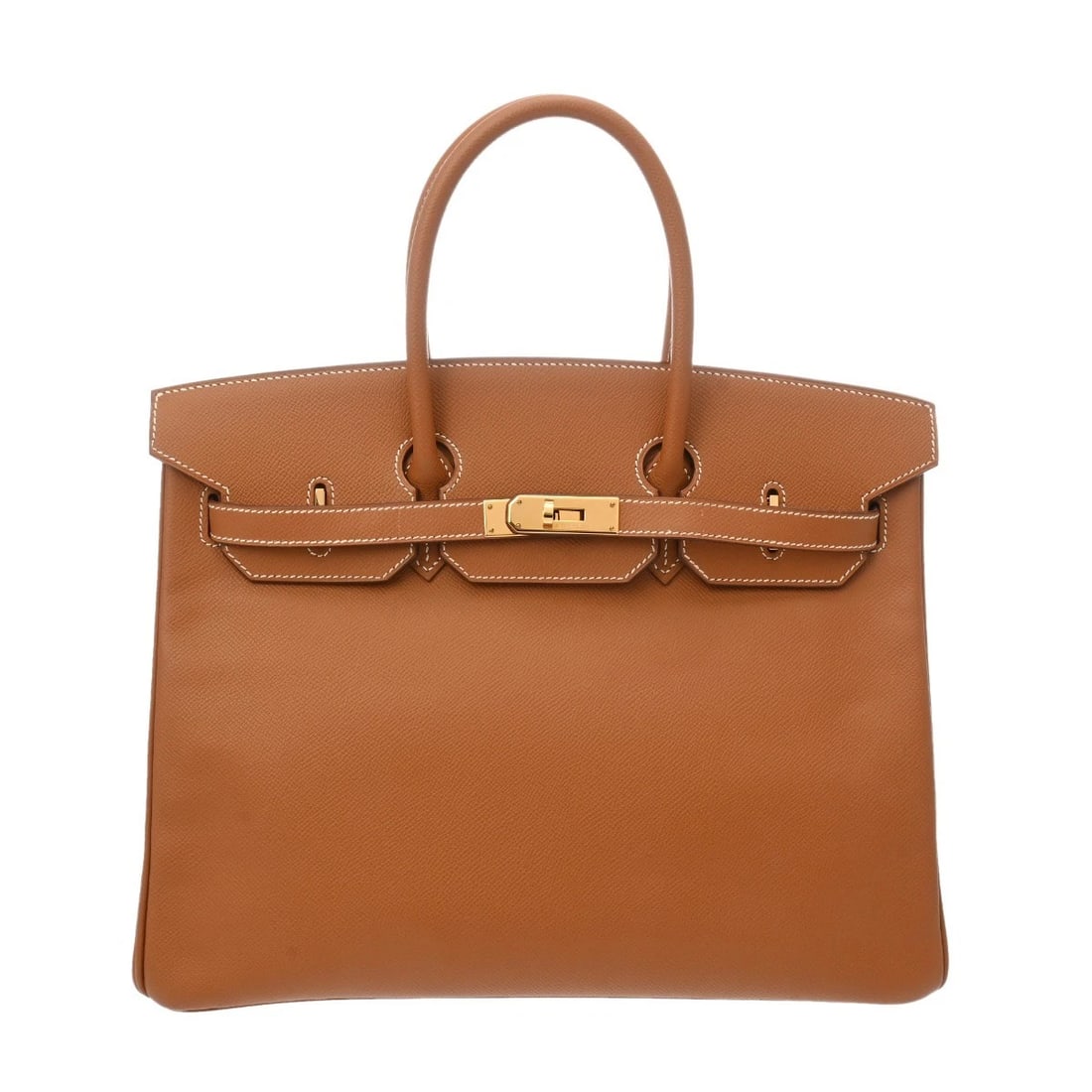 HERMES BIRKIN 35 VEAU EPSOM GOLD HANDBAG HANDBAG: HERMES Birkin 35 Veau Epsom gold Handbag Handbag Brand: HERMES Type: Handbag Material: Veau Epsom Color: gold × Gold Metal Size: H:about 10.6inch (Back center) W:about 13.8inch D:about 7.1inch A
