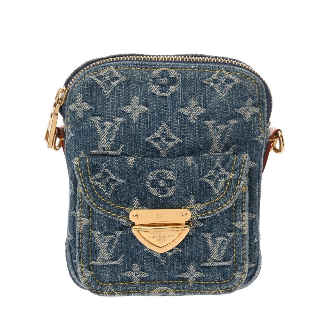 LOUIS VUITTON POCHETTE FAIRFAX MONOGRAM SHOULDER BAG: LOUIS VUITTON Pochette Fairfax Monogram Shoulder Bag Brand: LOUIS VUITTON Type: Shoulder Bag Material: denim Color: blue Size: H:about 6.3inch W:about 5.1inch D:about 1.2inch Shoulder:about 44.1in