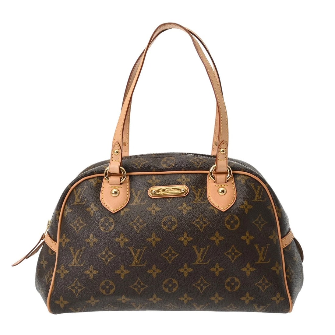 LOUIS VUITTON MONTORGUEIL PM MONOGRAM CANVAS BROWN SHOULDER BAG (1 of 9)