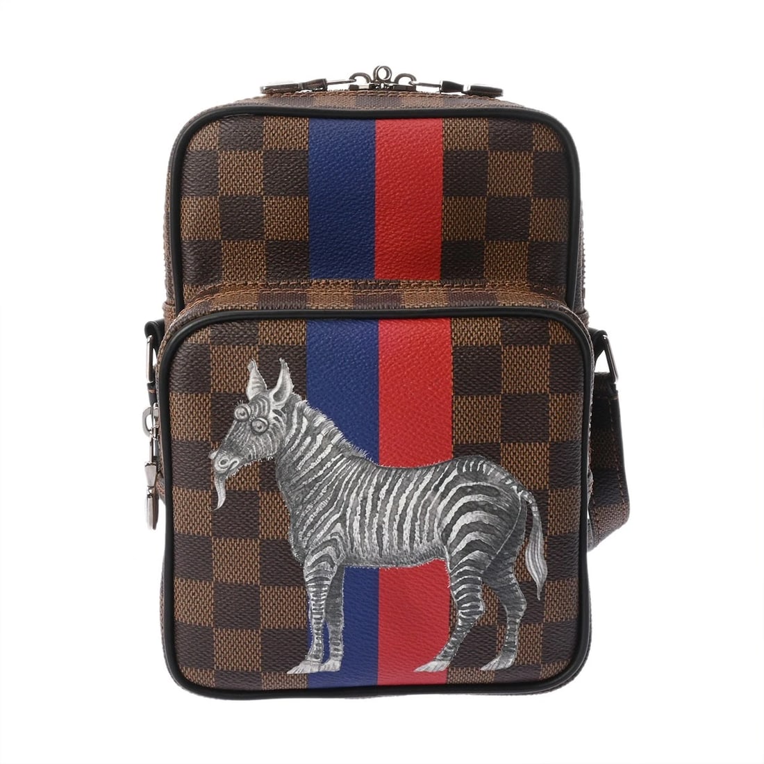 LOUIS VUITTON AMAZON CHAPMAN BROTHERS DAMIER SHOULDER BAG: LOUIS VUITTON Amazon Chapman Brothers Damier Shoulder Bag Brand: LOUIS VUITTON Type: Shoulder Bag Material: Damier canvas Color: Brown × SilverMetal Size: H:about 8.3inch W:about 5.9inch