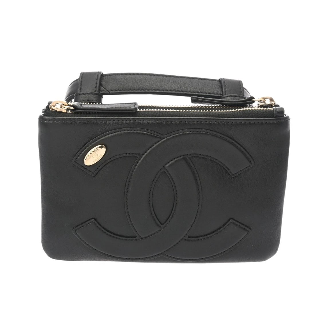 CHANEL LAMBSKIN BLACK WAIST BAG WAIST BAG (1 of 9)