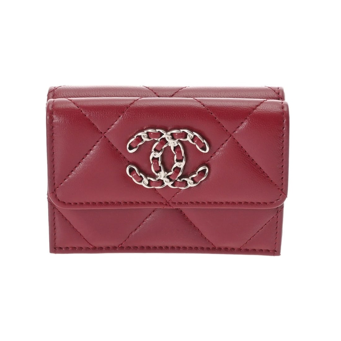 CHANEL SMALL FLAP WALLET LAMBSKIN TRI-FOLD WALLET (1 of 7)