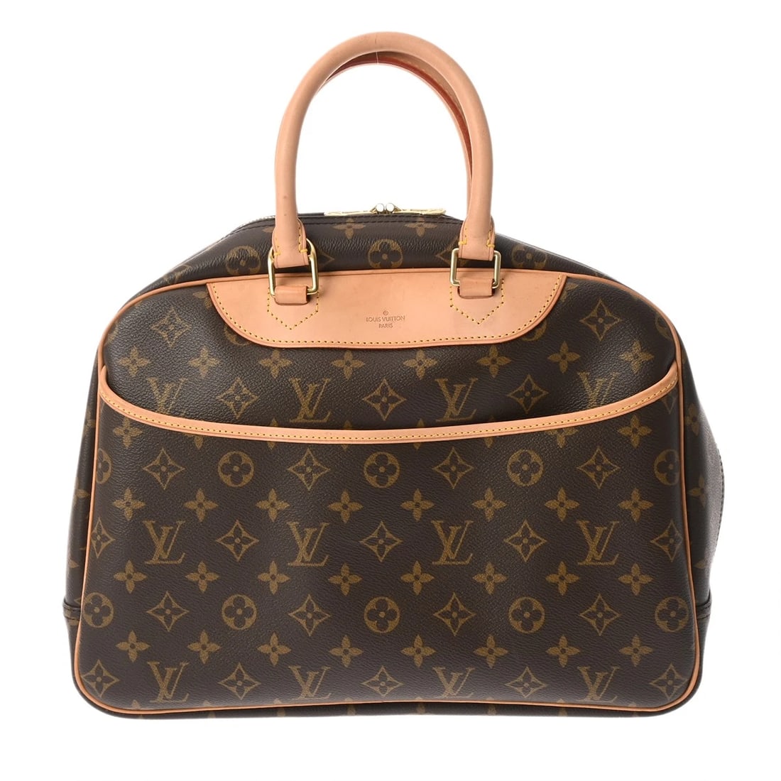 LOUIS VUITTON DEAUVILLE MONOGRAM CANVAS BROWN HANDBAG HANDBAG (1 of 8)