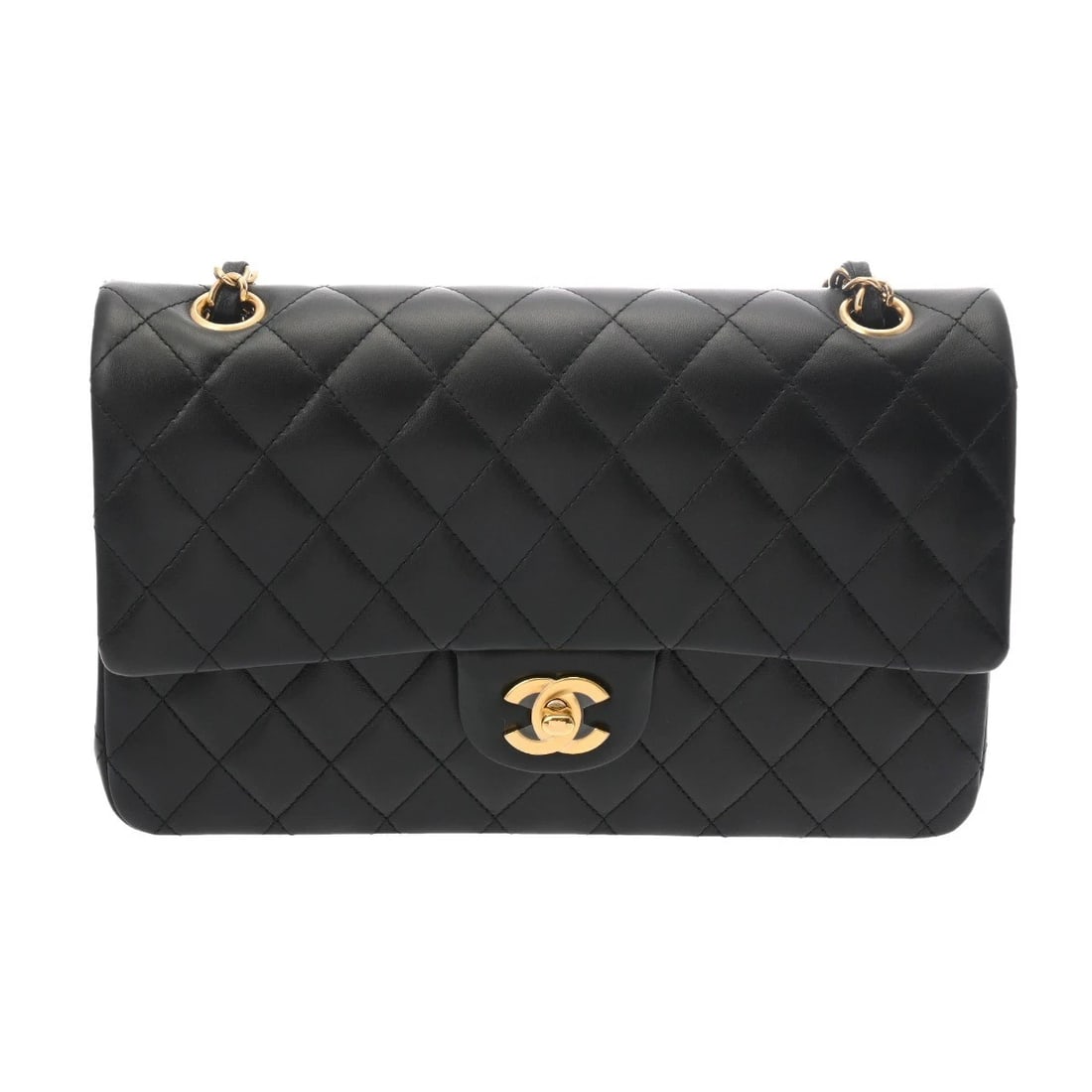 CHANEL CLASSIC HANDBAG MATRASSE SHOULDER BAG: CHANEL Classic Handbag Matrasse Shoulder Bag Brand: CHANEL Type: Shoulder Bag Material: lambskin Color: black × Gold Metal Size: H:about 5.9inch W:about 9.8inch D:about 2.6inch Shoulder:about