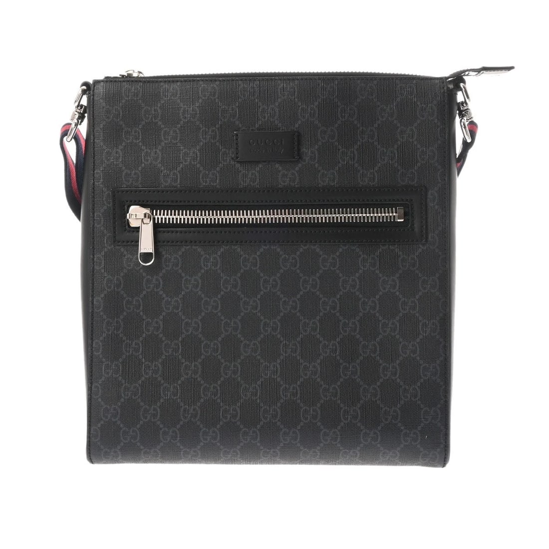 GUCCI MESSENGER BAG MESSENGER BAG: GUCCI Messenger bag Messenger bag Brand: GUCCI Type: Messenger bag Material: leather/PVC Color: Black Grey × SilverMetal Size: H:about 11.6inch W:about 10.4inch D:about 1.8inch Shoulder:about 49.