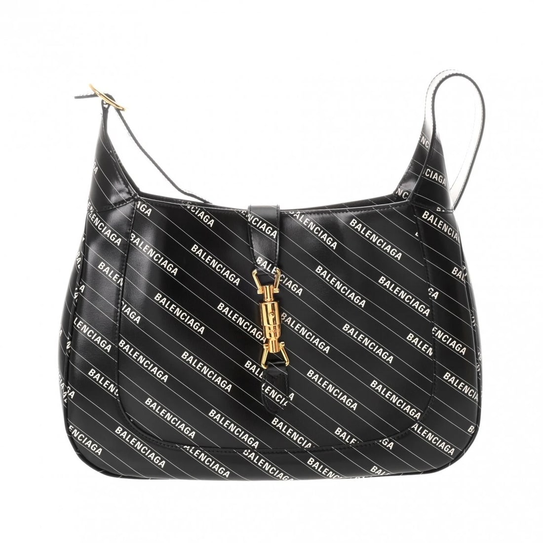 GUCCI GUCCI BALENCIAGA SHOULDER BAG SHOULDER BAG: GUCCI Gucci Balenciaga Shoulder Bag Shoulder Bag Brand: GUCCI Type: Shoulder Bag Material: leather Color: black × Gold Metal Size: H:about 9.1inch W:about 13.8inch D:about 1.6inch Shoulder:about