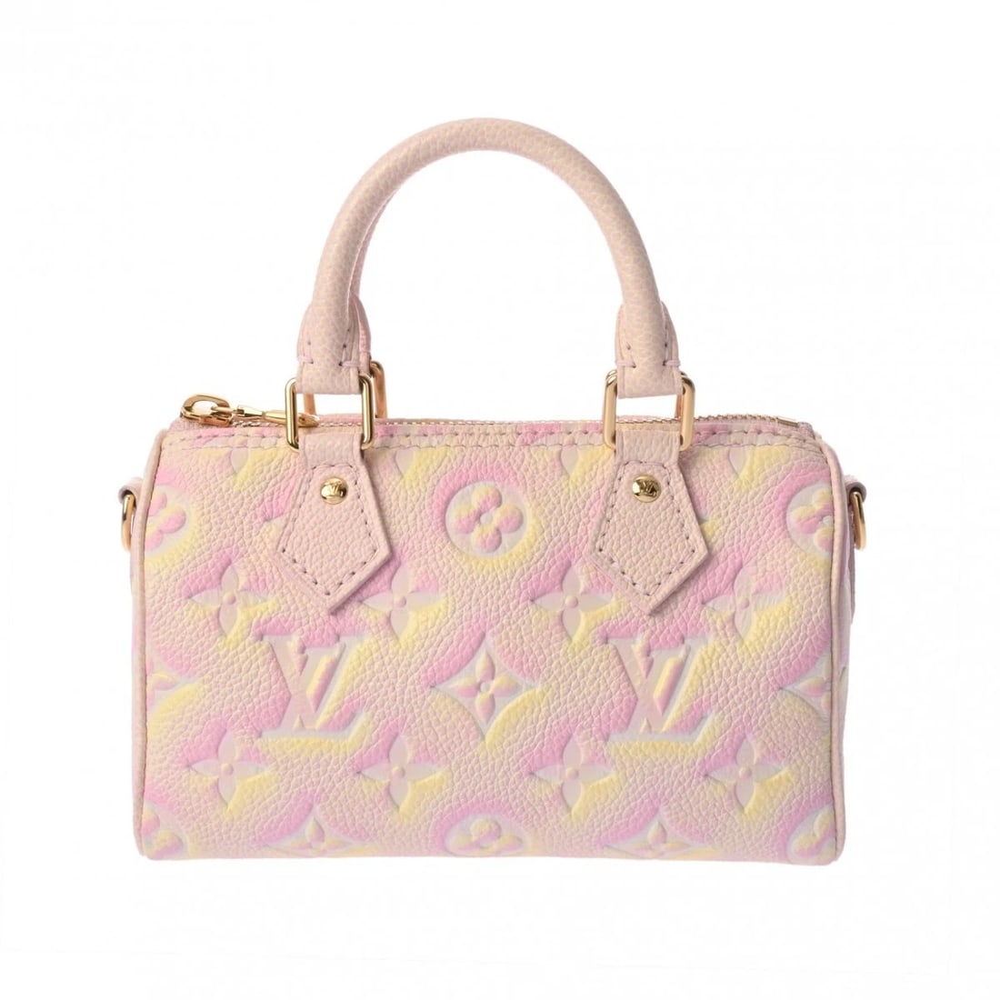 LOUIS VUITTON NANO SPEEDY 2WAY SHOULDER BAG: LOUIS VUITTON Nano Speedy 2WAY Shoulder Bag Brand: LOUIS VUITTON Type: Shoulder Bag Material: leather Color: pink Size: H:about 3.9inch W:about 6.7inch (Bottom) D:about 3.0inch Shoulder:about 43.3