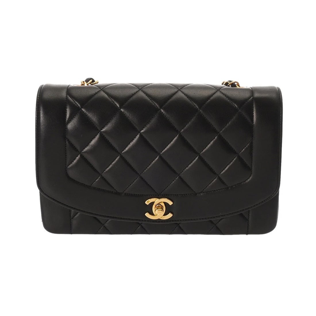 CHANEL CHAINSHOULDER DIANA LAMBSKIN BLACK SHOULDER BAG SHOULDER BAG: CHANEL ChainShoulder Diana lambskin black Shoulder Bag Shoulder Bag Brand: CHANEL Type: Shoulder Bag Material: lambskin Color: black × Gold Metal Size: H:about 5.9inch W:about 9.8inch D:about 2.8