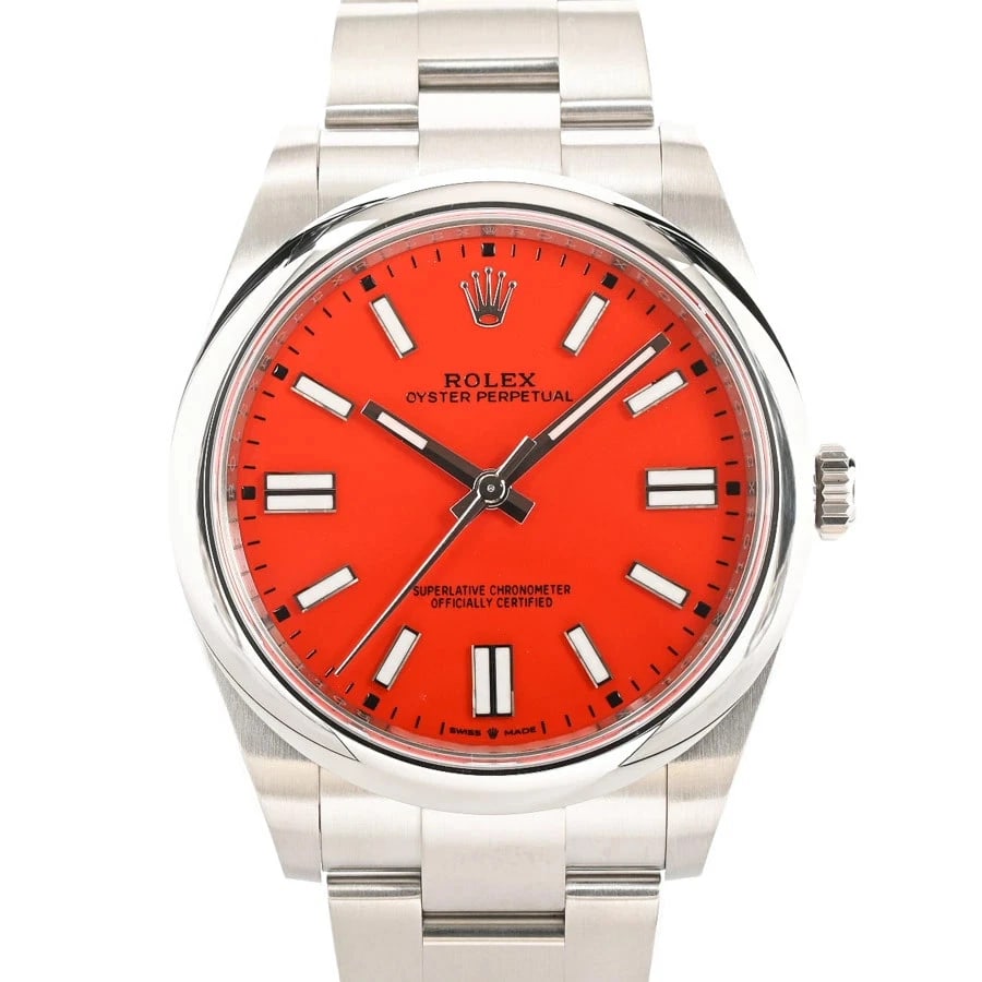 ROLEX OYSTER PERPETUAL RED WATCH (1 of 4)