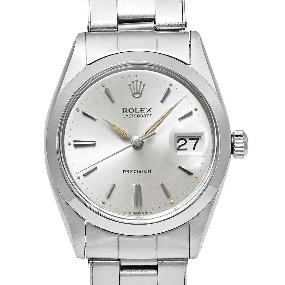 ROLEX OYSTERDATE SILVER WATCH