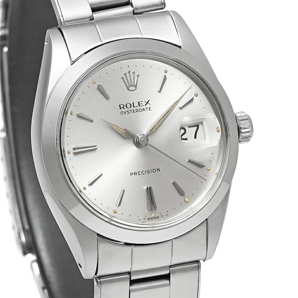 ROLEX OYSTERDATE SILVER WATCH - 3