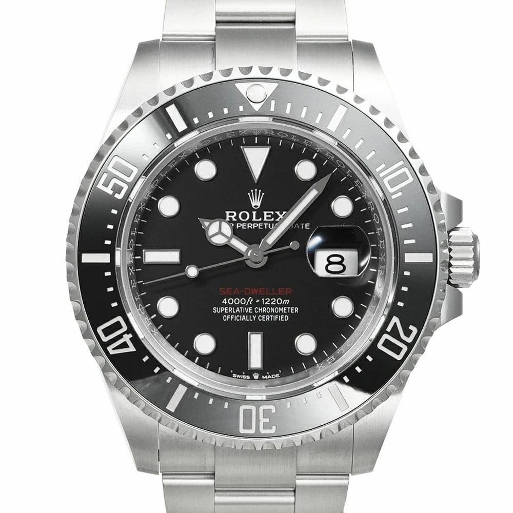 ROLEX SEA DWELLER BLACK WATCH: ROLEX Sea Dweller Black Watch Brand: ROLEX Type: N/A Material: Band Material Stainless Steel, Case Material N/A Color: Band Color Black Size: Band Size none, Case Size 43mm x 43mm 