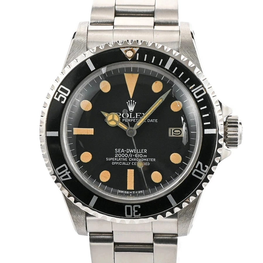ROLEX SEA DWELLER BLACK WATCH: ROLEX Sea Dweller Black Watch Brand: ROLEX Type: N/A Material: Band Material Stainless Steel/Bracelet, Case Material N/A Color: Band Color Black Size: Band Size none, Case Size 41mm 