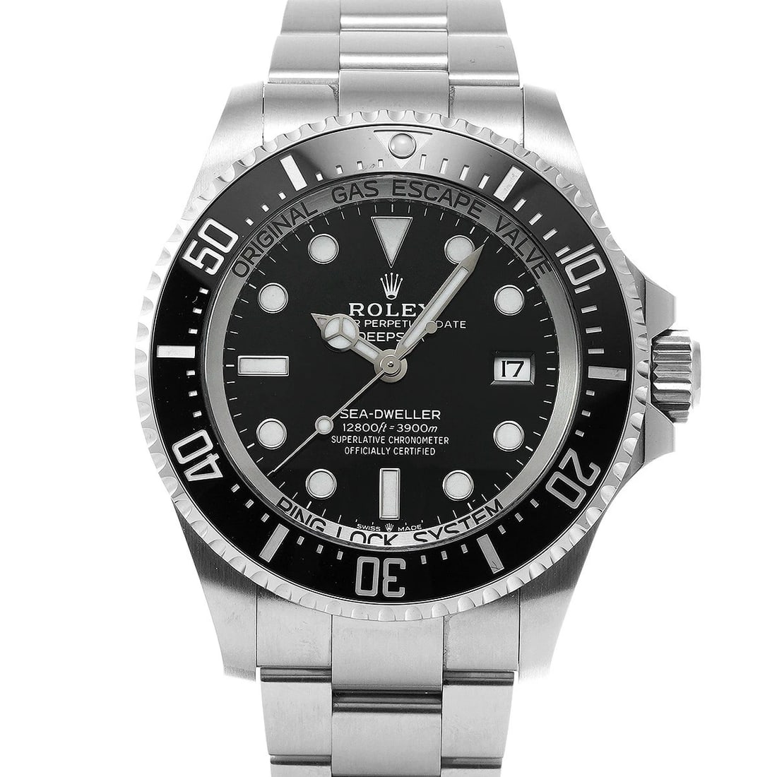 ROLEX SEA DWELLER DEEP BLACK WATCH: ROLEX Sea Dweller Deep Black Watch Brand: ROLEX Type: N/A Material: Band Material Stainless, Case Material Sapphire Crystal Color: Band Color Black Size: Band Size none, Case Size 44×44mm 