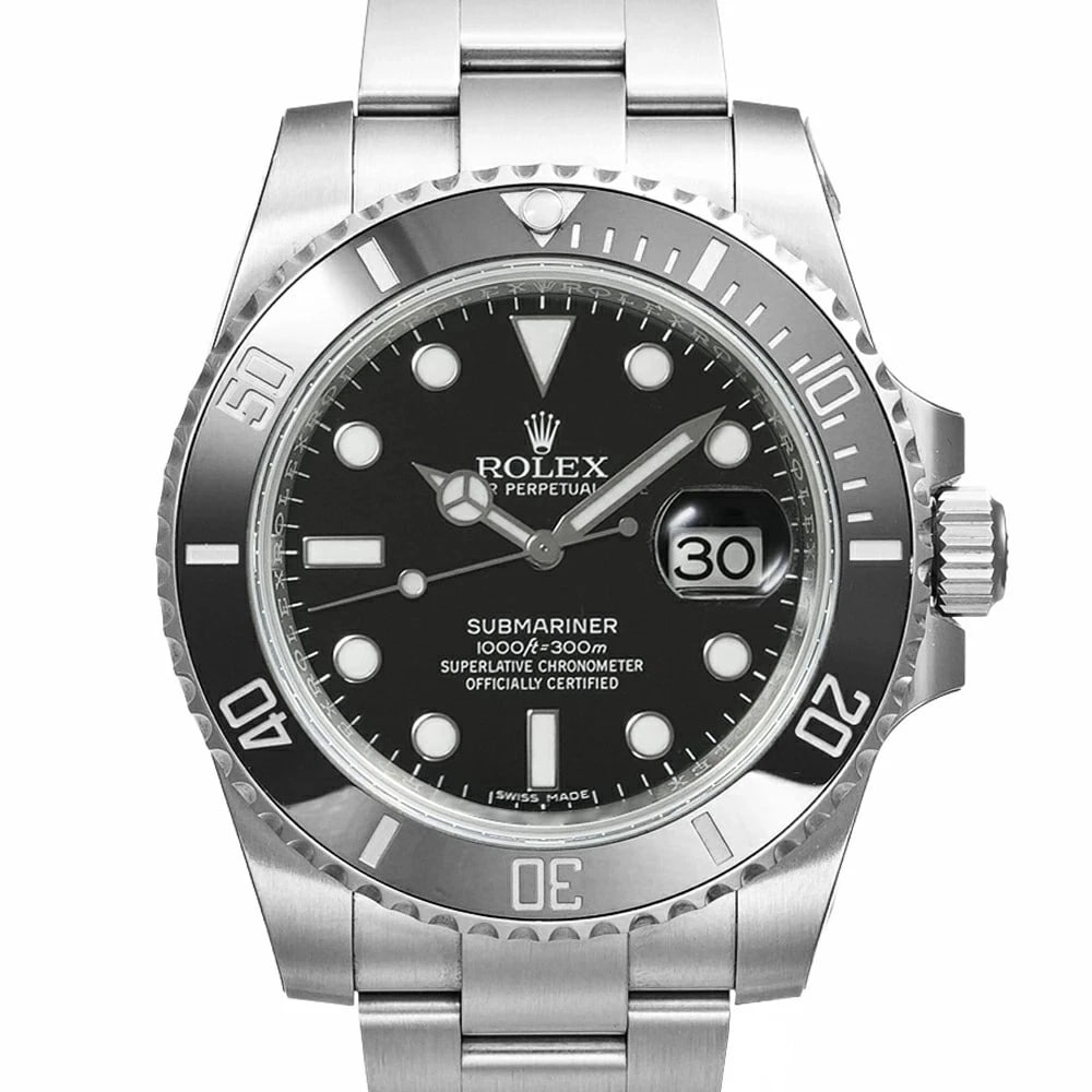 ROLEX SUBMARINER BLACK WATCH: ROLEX Submariner Black Watch Brand: ROLEX Type: N/A Material: Band Material Stainless Steel, Case Material N/A Color: Band Color Black Size: Band Size none, Case Size 40mm x 40mm Accessories: Non
