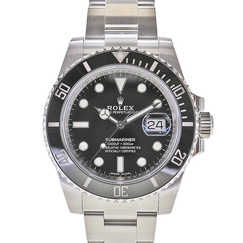 ROLEX SUBMARINER BLACK WATCH: ROLEX Submariner Black Watch Brand: ROLEX Type: N/A Material: Band Material Ss (Stainless Steel), Case Material N/A Color: Band Color Black Size: Band Size none, Case Size 40.0mm Accessories: Non
