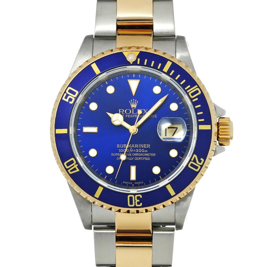 ROLEX SUBMARINER BLUE WATCH: ROLEX Submariner Blue Watch Brand: ROLEX Type: N/A Material: Band Material Stainless, Case Material Sapphire Crystal Color: Band Color Blue Size: Band Size none, Case Size 40×40mm Accessories: N