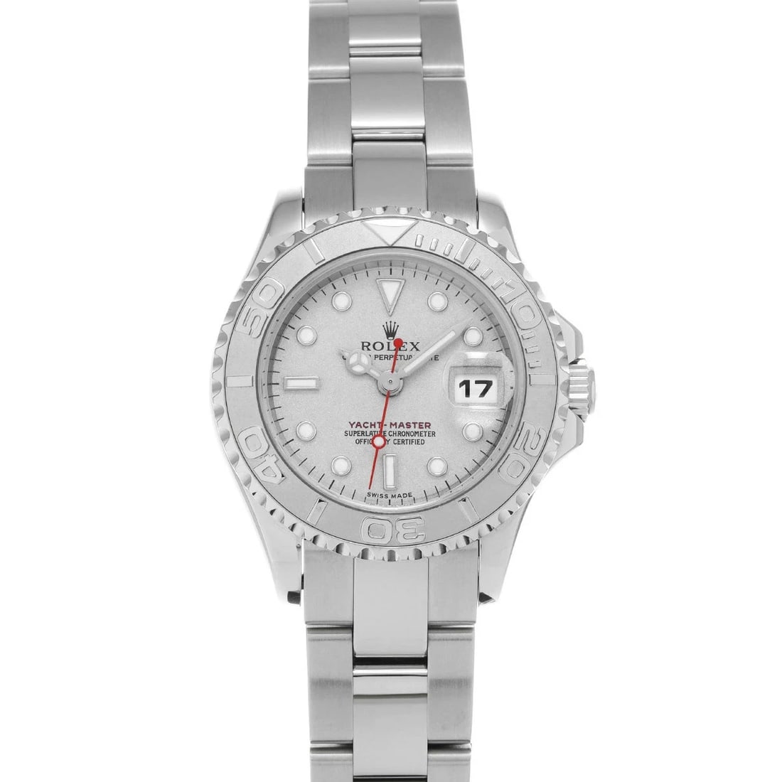 ROLEX YACHT MASTER GRAY WATCH: ROLEX Yacht Master Gray Watch Brand: ROLEX Type: N/A Material: Band Material Stainless, Case Material Sapphire Crystal Color: Band Color Gray Size: Band Size 16.5cm, Case Size 29×29mm 