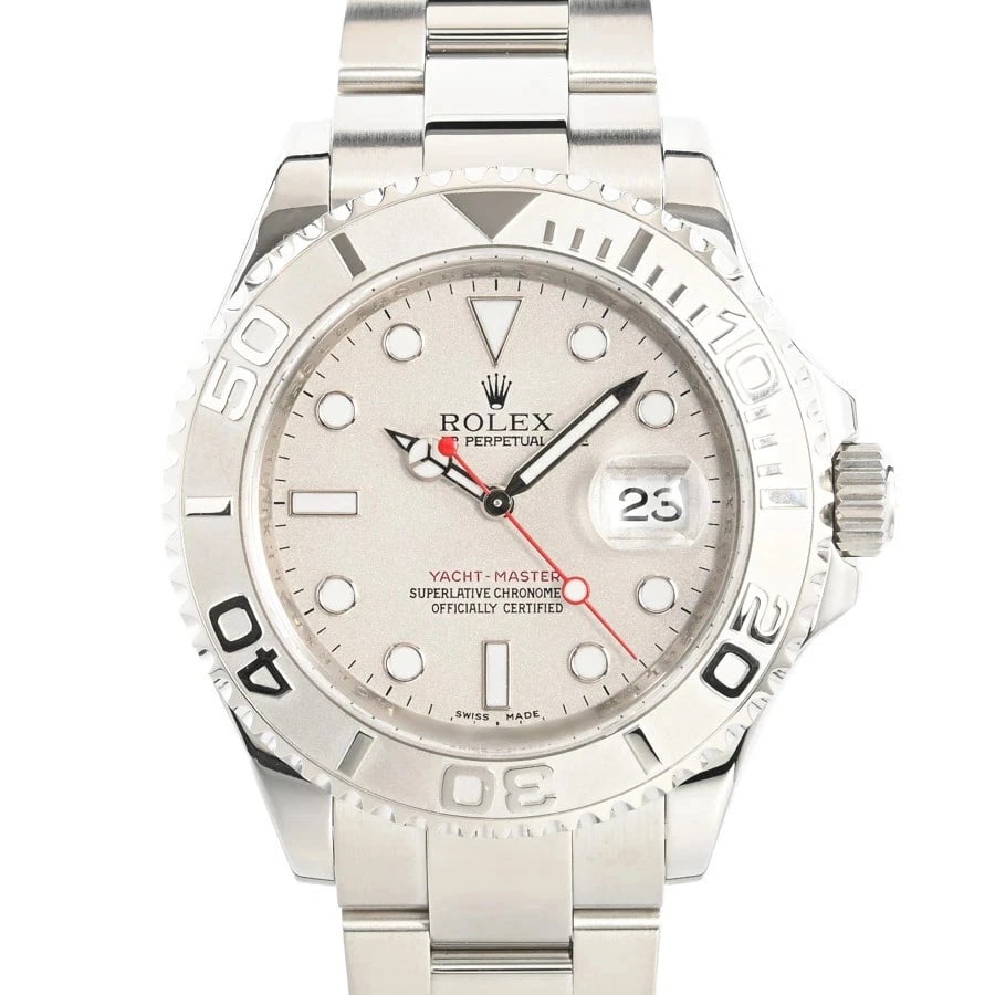 ROLEX YACHT MASTER ROLESIUM GRAY WATCH: ROLEX Yacht Master Rolesium Gray Watch Brand: ROLEX Type: N/A Material: Band Material Stainless Steel/Platinum/Bracelet, Case Material N/A Color: Band Color Gray Size: Band Size none, Case