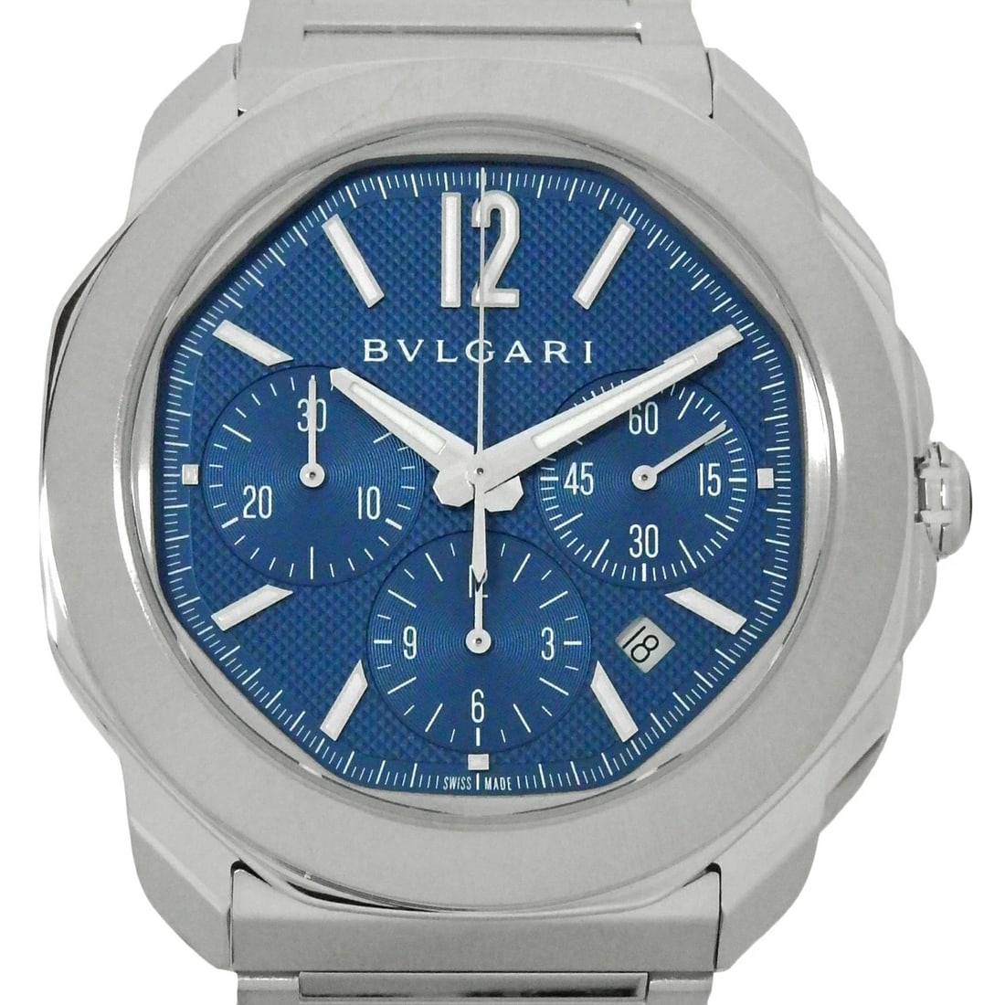 BVLGARI OCTO ROMA WATCH: BVLGARI Octo Roma Watch Brand: BVLGARI Type: N/A Material: Band Material Ss, Case Material N/A Color: Band Color N/A Size: Band Size none, Case Size 41mm Accessories: None Accessories Notice: