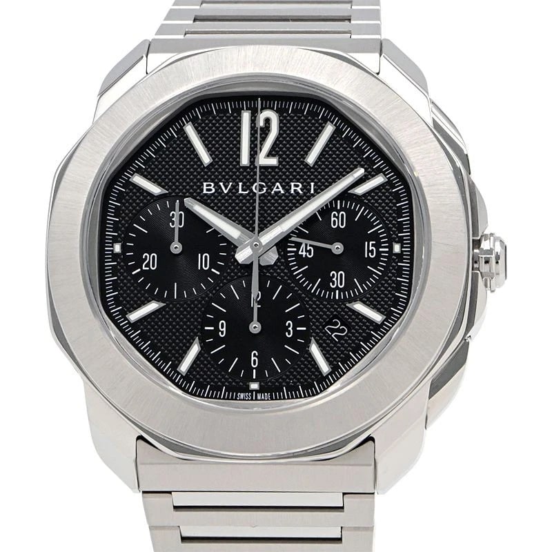 BVLGARI OCTO ROMA WATCH BLACK WATCH: BVLGARI Octo Roma Watch Black Watch Brand: BVLGARI Type: Wristwatch Material: Band Material Stainless Steel, Case Material NA Color: Band Color Black Size: Band Size 19.4cm, Case Size 42mm 