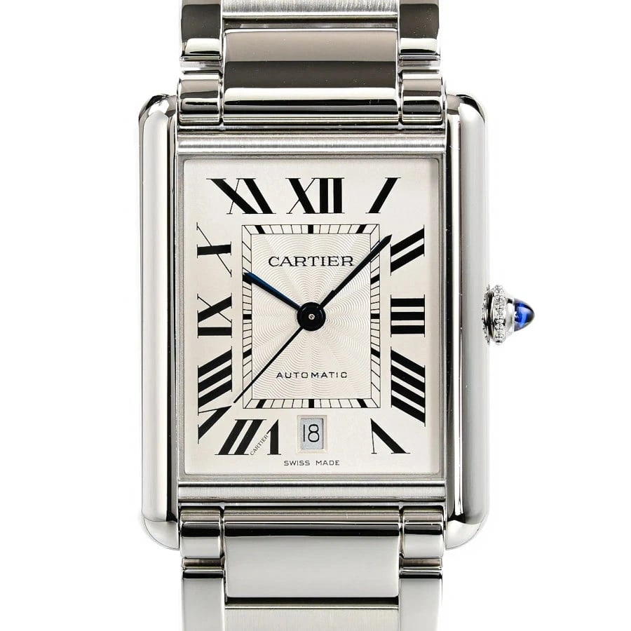 CARTIER TANK MAST SILVER WATCH: CARTIER Tank Mast Silver Watch Brand: CARTIER Type: N/A Material: Band Material Stainless Steel/Bracelet, Case Material N/A Color: Band Color Silver Size: Band Size none, Case Size 31mm (actual si