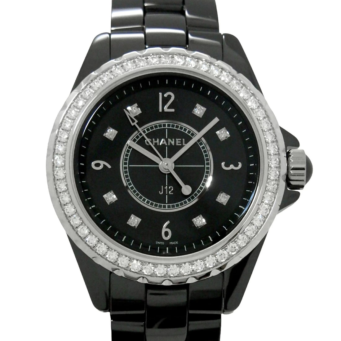 CHANEL J12 WATCH: CHANEL J12 Watch Brand: CHANEL Type: N/A Material: Band Material Ceramic/Ss, Case Material N/A Color: Band Color N/A Size: Band Size none, Case Size 33mm Accessories: None Accessories Notice: