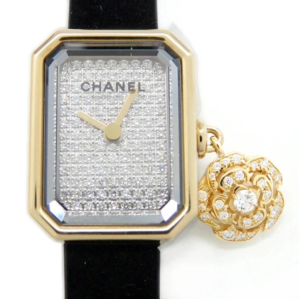 CHANEL PREMIERE CAMELLIA WATCH: CHANEL Premiere Camellia Watch Brand: CHANEL Type: N/A Material: Band Material K18Yg/Ti/Rubber, Case Material N/A Color: Band Color N/A Size: Band Size none, Case Size 15.2mm Accessories: