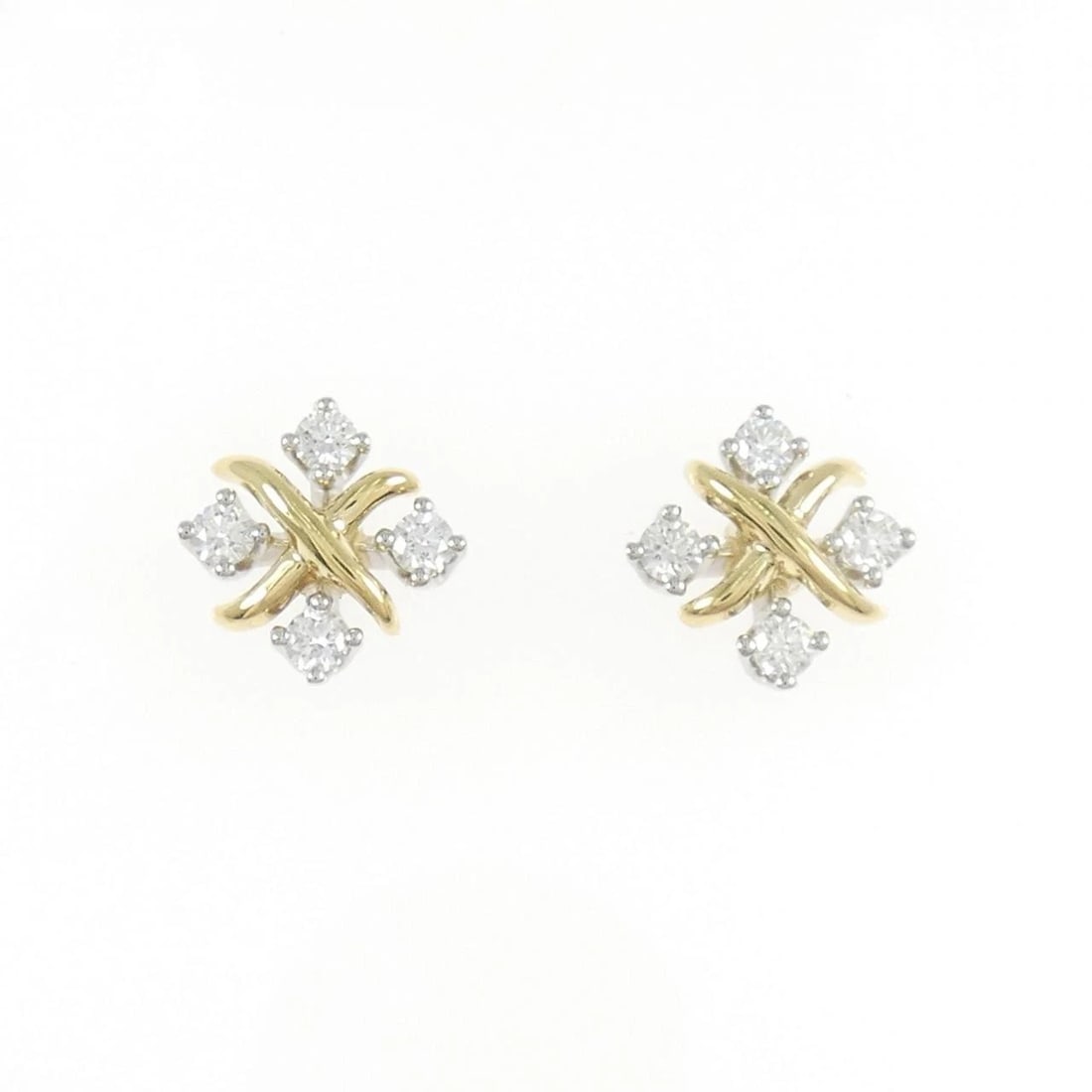 TIFFANY LIN EARRINGS: Tiffany Lin Earrings Brand: Tiffany Type: Earrings Material: 750 Yellow Gold Platinum 950, Main Stone/Creation Natural Color: Yellow Gold Platinum Size: ActualSize HxW: 9.7mmx9.7mm 