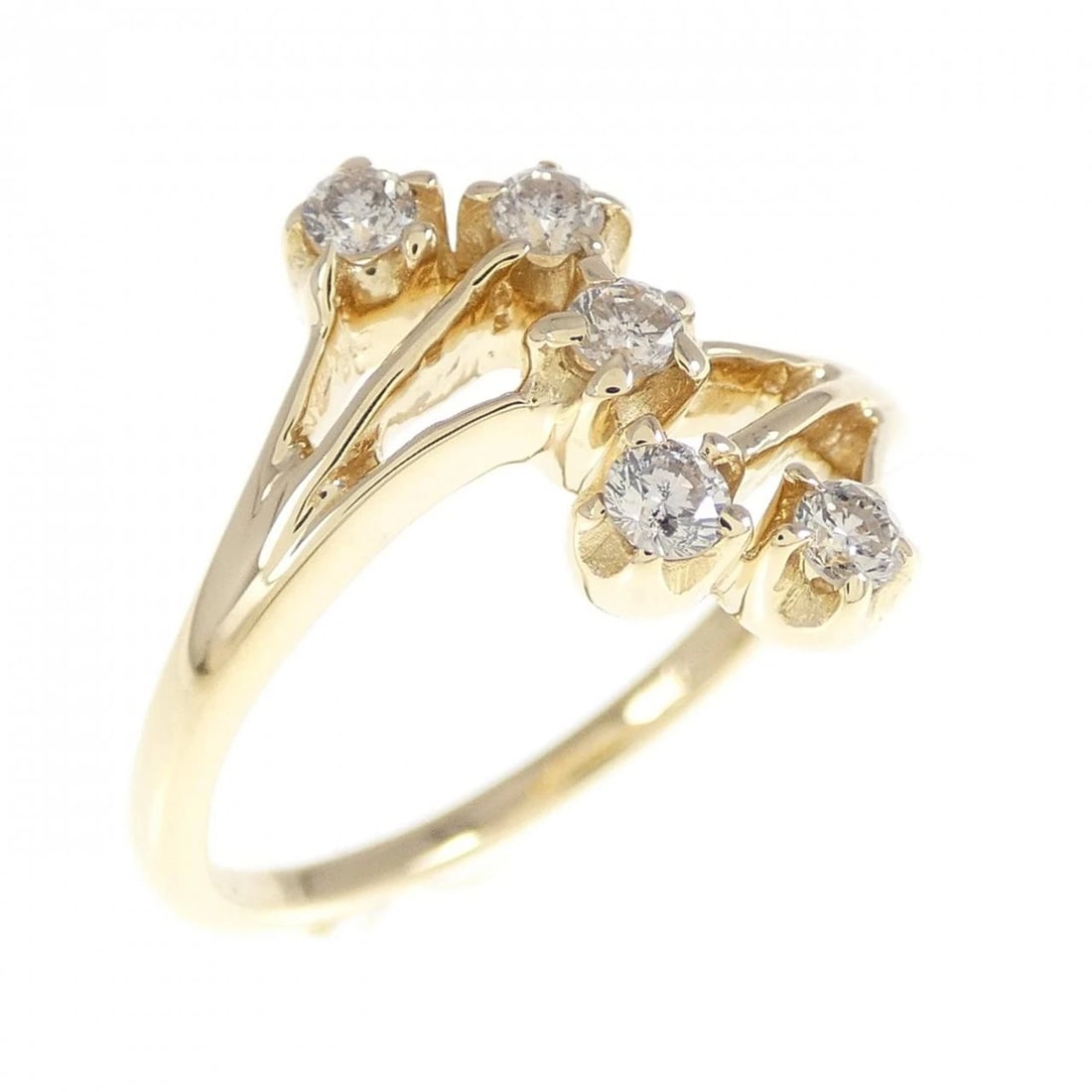 750YG DIAMOND RING: 750YG Diamond Ring Brand: Unbranded Type: Ring Material: 750 Yellow Gold, Main Stone/Creation natural Color: Yellow Gold Size: 6 US Accessories: None Accessories Notice: When purchasing pr