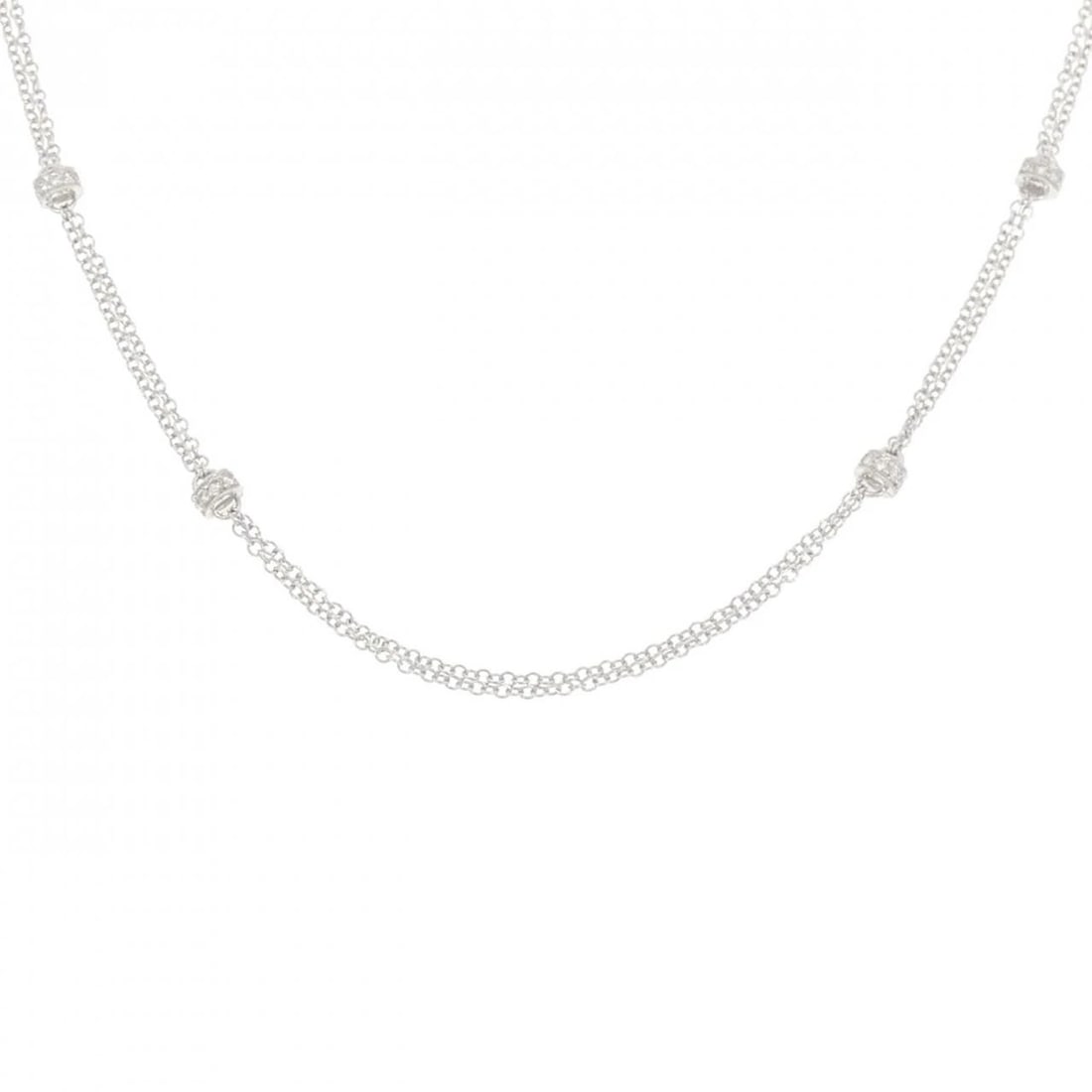 750WG DIAMOND NECKLACE: 750WG Diamond Necklace Brand: Unbranded Type: Necklace Material: 750 White Gold, Main Stone/Creation Natural Color: White Gold Size: 42cm ActualSize Max W: 3.9mm Chain Max. W: 1.2mm Accessories: