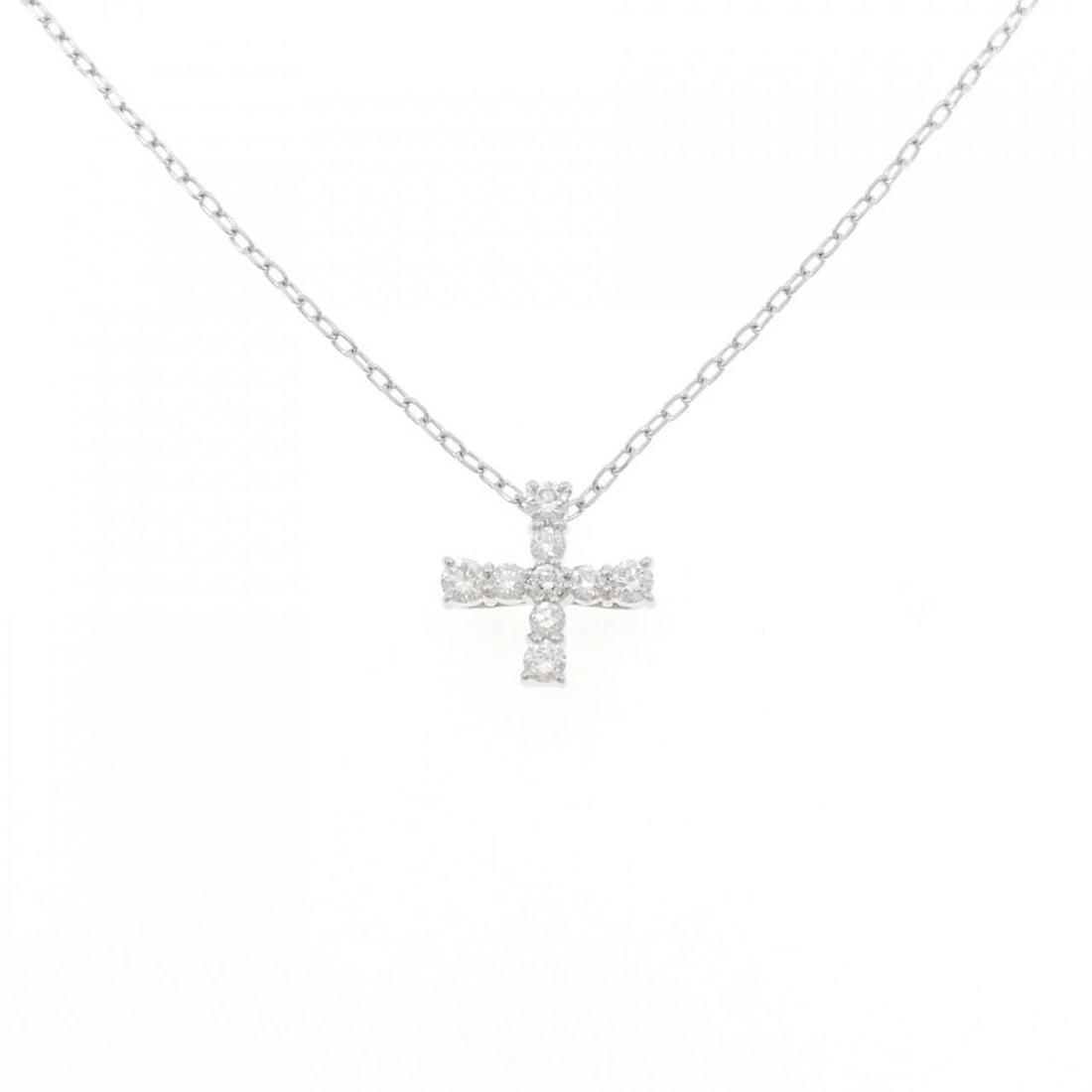 MIKIMOTO DIAMOND NECKLACE: MIKIMOTO Diamond Necklace Brand: MIKIMOTO Type: Necklace Material: K18 White Gold, Main Stone/Creation Natural Color: White Gold Size: 42cm, ActualSize Pendant top H x W: 11.2mmx11.6mm Chain