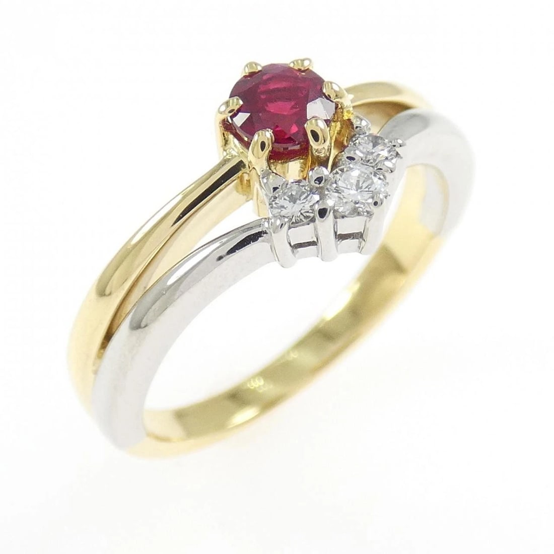 MIKIMOTO RUBY RING: MIKIMOTO Ruby Ring Brand: MIKIMOTO Type: Ring Material: K18 Yellow Gold Platinum 950, Main Stone/Creation Ruby Color: Yellow Gold Platinum Size: 5 (US size) Accessories: None Accessories