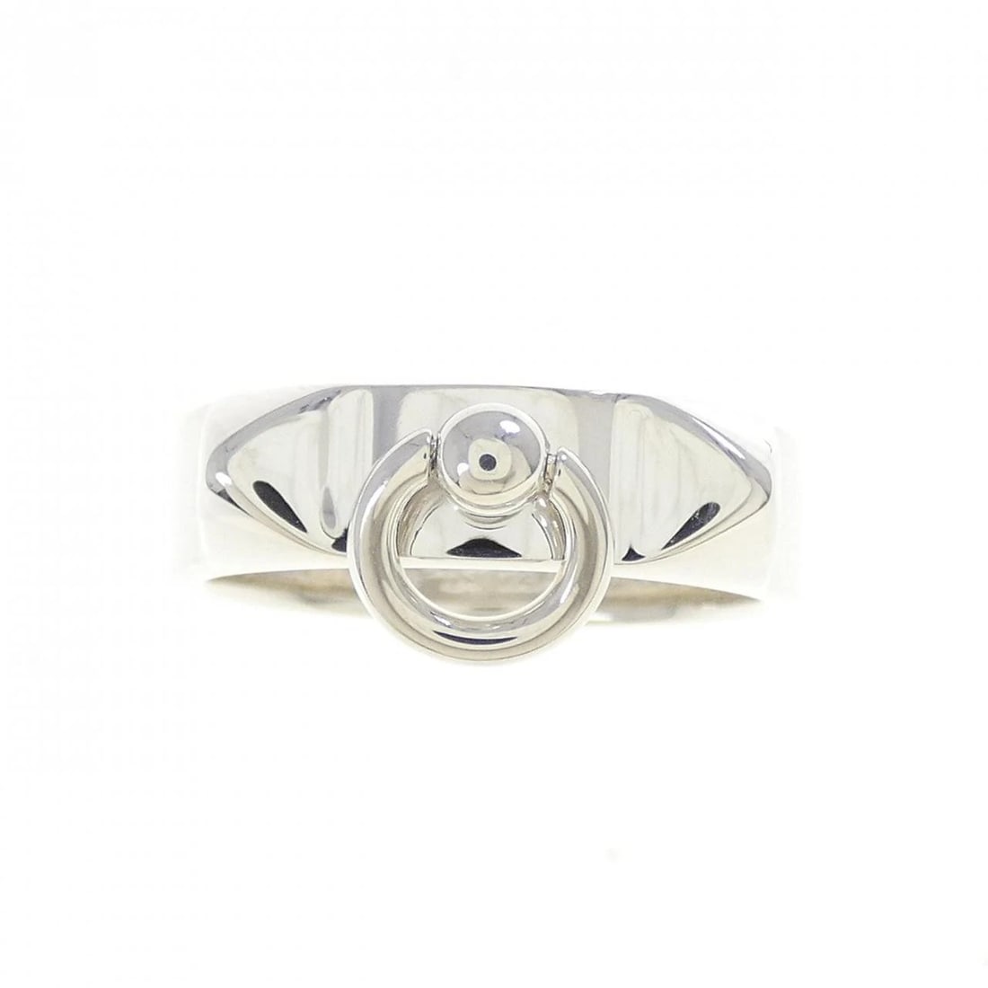 HERMES COLLIER CYANIDE RING: HERMES Collier Cyanide Ring Brand: HERMES Type: Ring Material: 925 Silver, Color: White Size: 6 (US size) Accessories: None Accessories Notice: When purchasing pre-owned goods, please refe