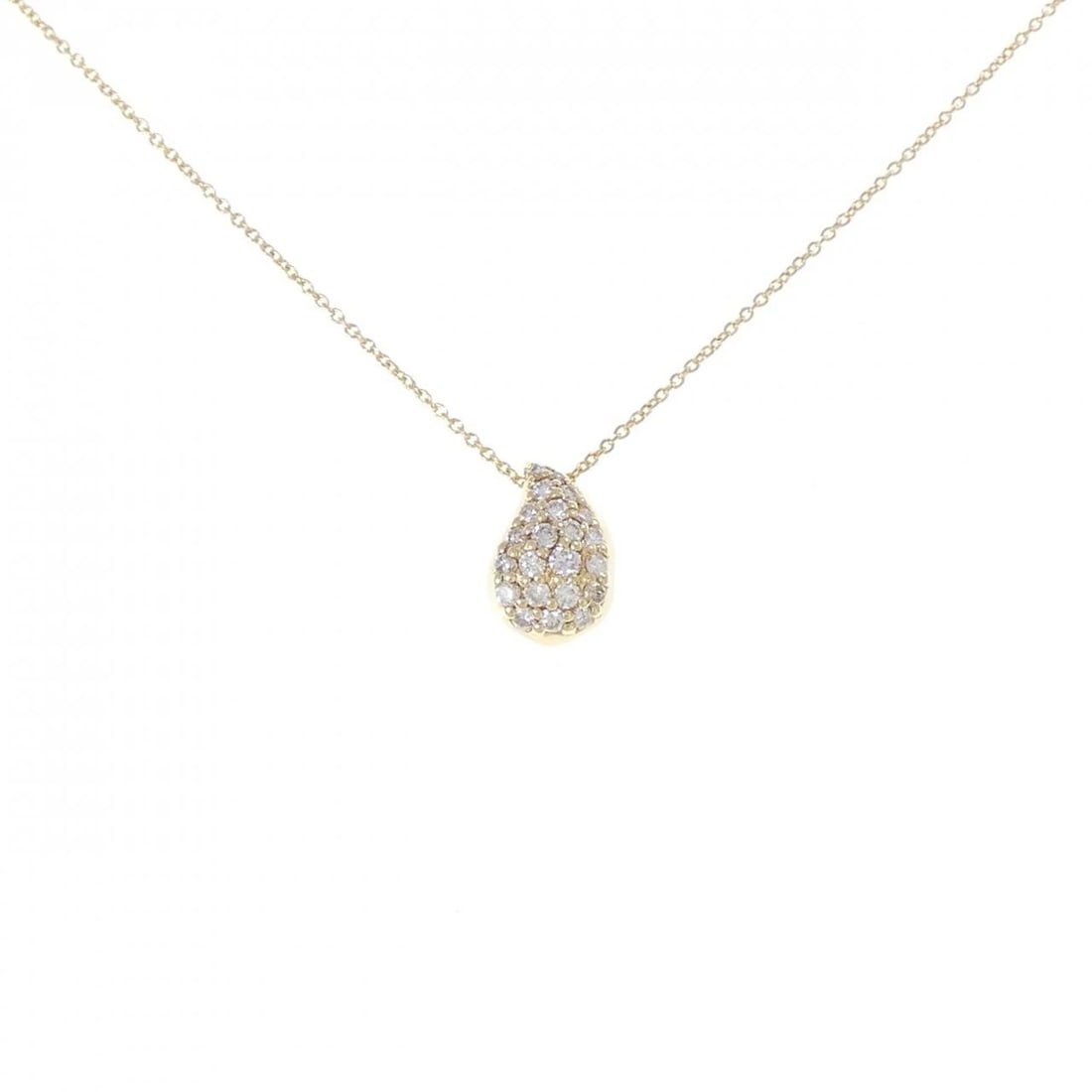 K18YG DIAMOND NECKLACE: K18YG Diamond Necklace Brand: Unbranded Type: Necklace Material: K18 Yellow Gold, Main Stone/Creation Natural Color: YG Size: 45cmActualSize Pendant top H x W: 11.2mmx7.4mm Chain Max. W: 0.9mm