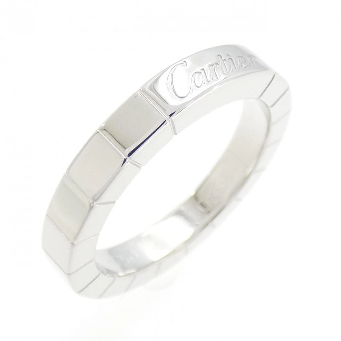 CARTIER LANIERES RING: Cartier Lanieres Ring Brand: Cartier Type: Ring Material: 750 White Gold, Color: White Gold Size: 4-4.5 US Accessories: None Accessories Notice: When purchasing pre-owned goods, please ref