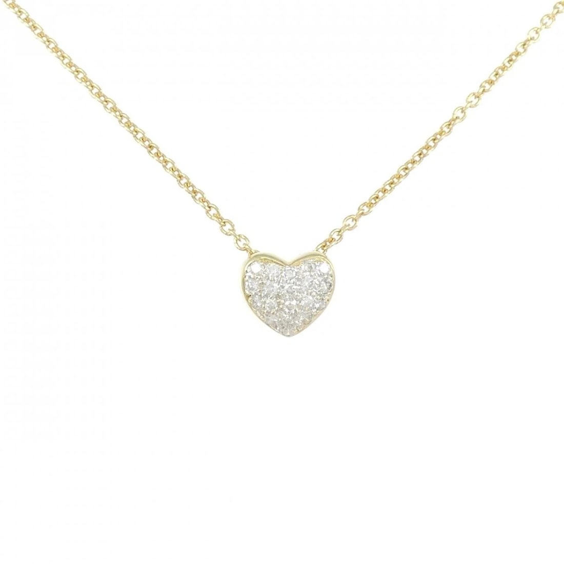K18YG K18WG HEART DIAMOND NECKLACE: K18YG K18WG Heart Diamond Necklace Brand: Unbranded Type: Necklace Material: K18 Yellow Gold K18 White Gold, Main Stone/Creation Natural Color: Yellow Gold Size: 41cmActualSize Pendant top H x