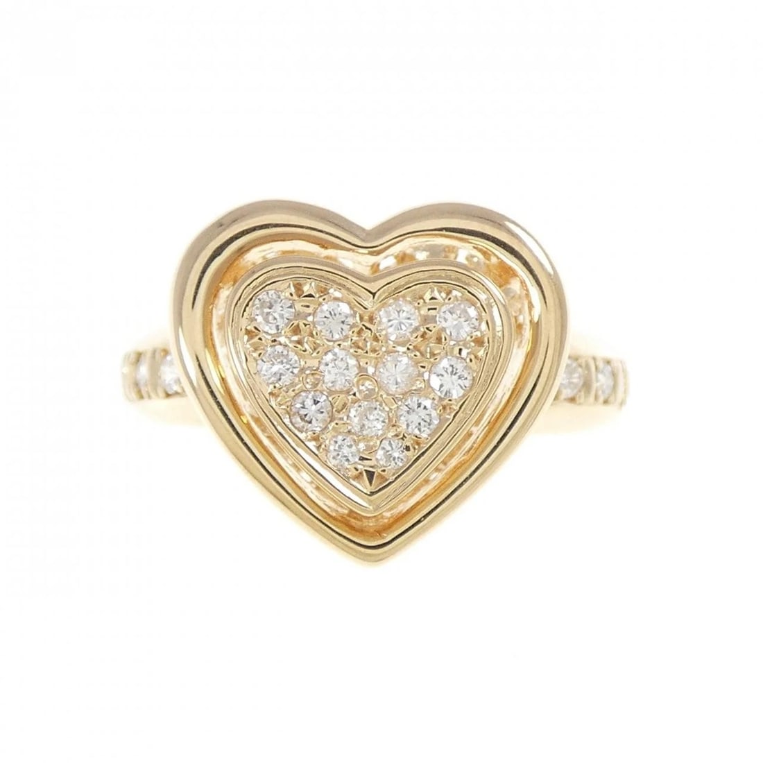K18PG HEART DIAMOND RING - 2