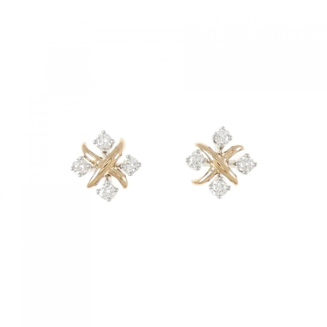 TIFFANY LIN EARRINGS: Tiffany Lin Earrings Brand: Tiffany Type: Earrings Material: 750 Pink Gold Platinum 950, Main Stone/Creation Natural Color: Pink Gold Platinum Size: ActualSize HxW: 9.6mmx9.6mm Accessories: