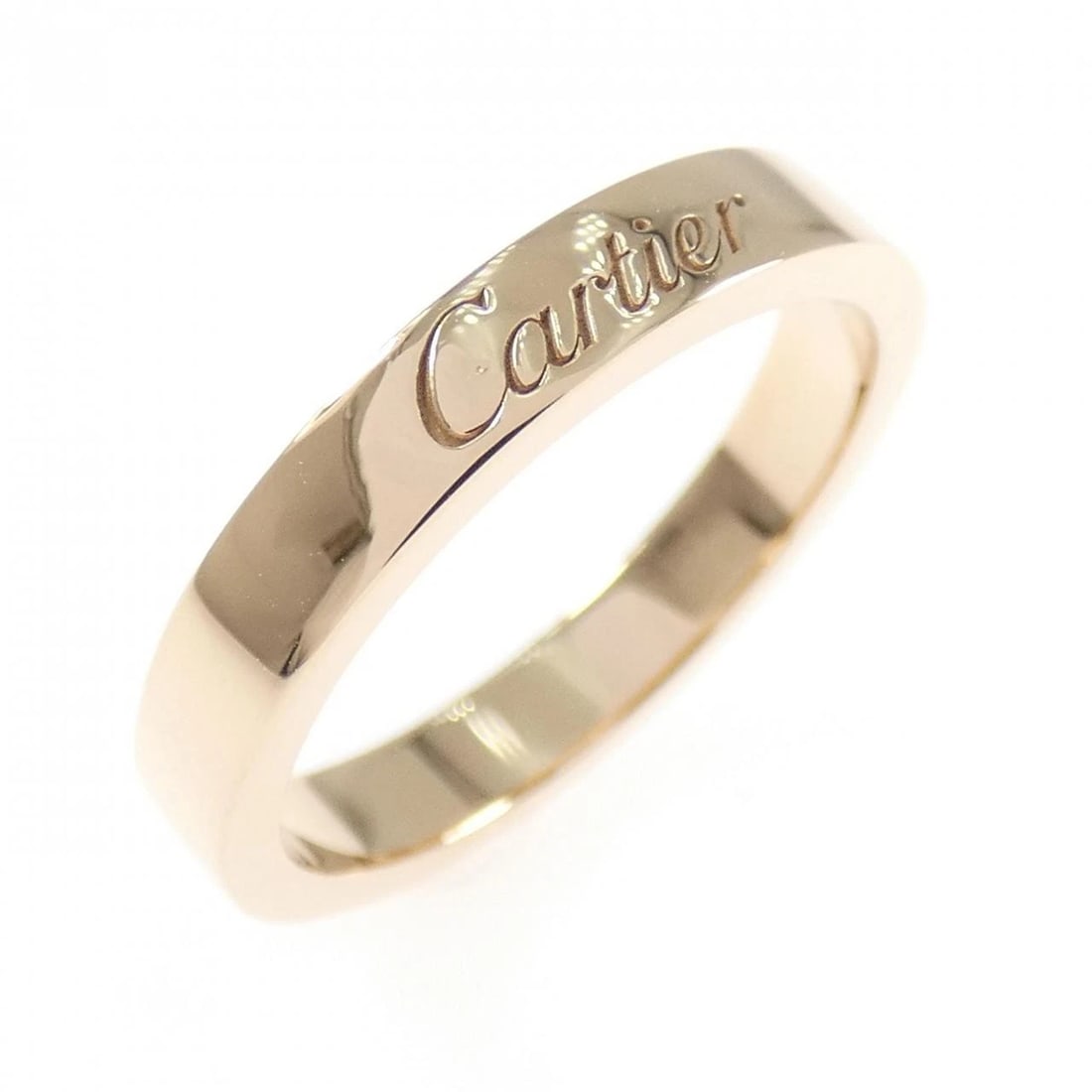 CARTIER C DE CARTIER WEDDING RING: Cartier C de Cartier Wedding Ring Brand: CARTIER Type: Ring Material: 750 Pink Gold, Color: Pink Gold Size: US 5 Accessories: None Accessories Notice: When purchasing pre-owned goods, plea