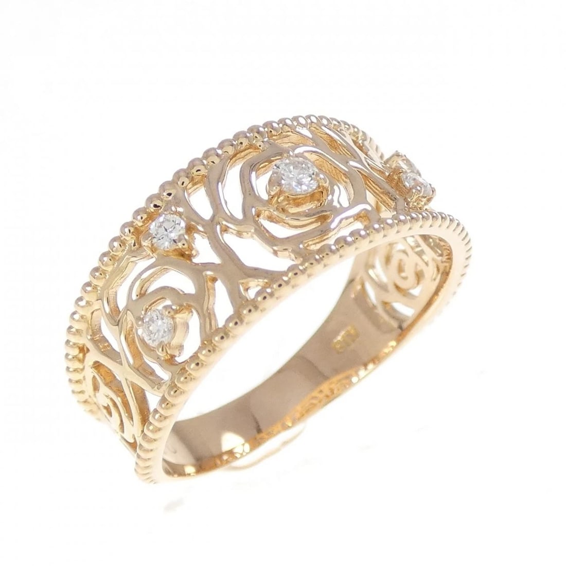 K18PG ROSE DIAMOND RING: K18PG Rose Diamond Ring Brand: Unbranded Type: Ring Material: K18 Pink Gold, Main Stone/Creation Natural Color: PG Size: 6 US Accessories: None Accessories Notice: When purchasing pre-owned
