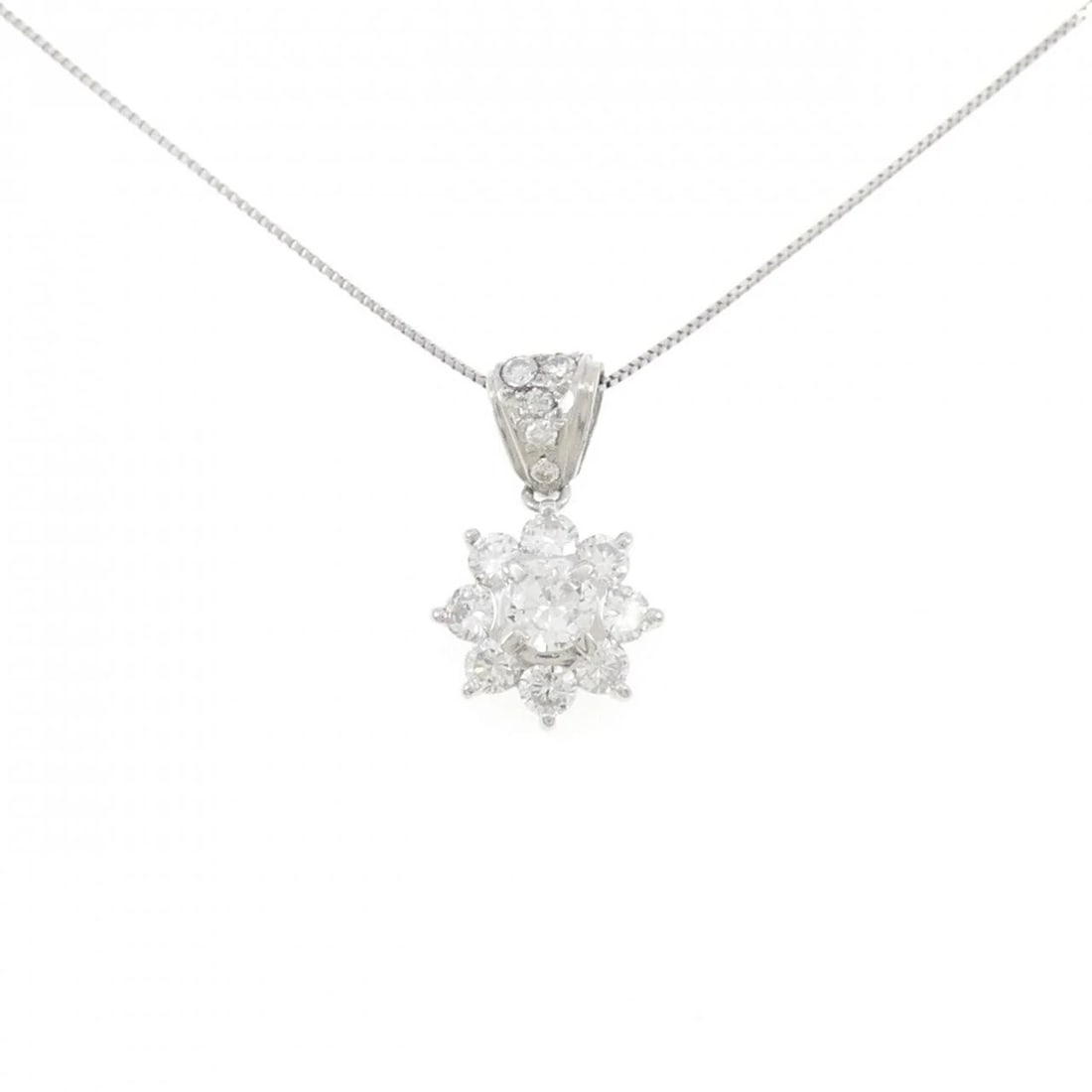 PT900 PT850 DIAMOND NECKLACE: PT900 PT850 Diamond Necklace Brand: Unbranded Type: Necklace Material: Platinum 900 Platinum Platinum 850, Main Stone/Creation Natural Color: None Size: 45cmActualSize Pendant top H x W: