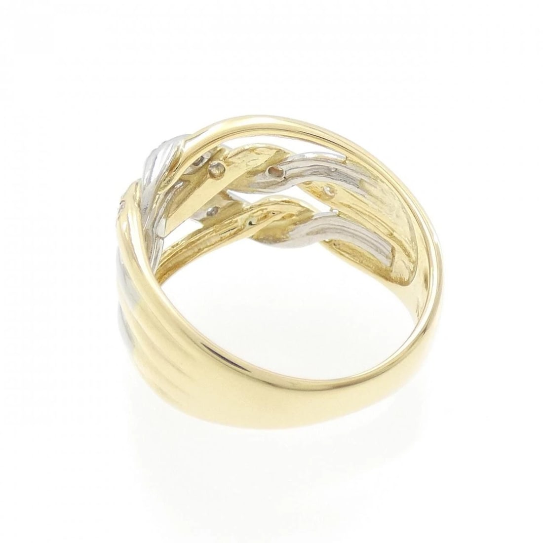 K18YG PT DIAMOND RING - 3