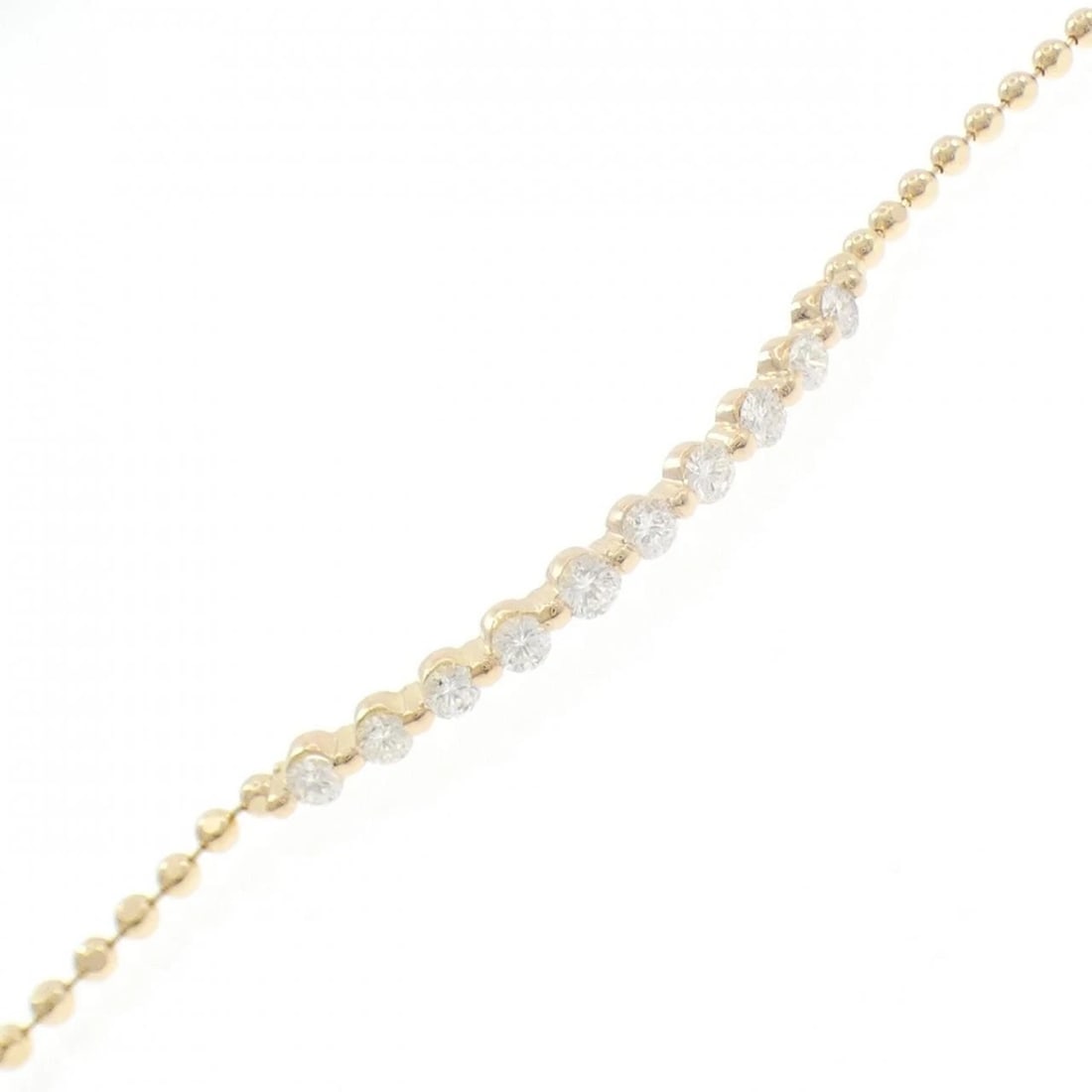 K18YG DIAMOND BRACELET: K18YG Diamond Bracelet Brand: Unbranded Type: Bracelet Material: K18 Yellow Gold, Main Stone/Creation Natural Color: Yellow Gold Size: 15-17cmActualSize Max W: 3.2mm Accessories: None Acce