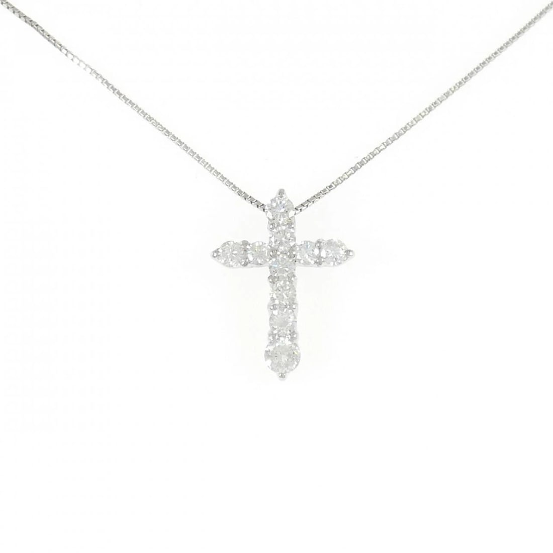 PT900 PT850 CROSS DIAMOND NECKLACE: PT900 PT850 Cross Diamond Necklace Brand: Unbranded Type: Necklace Material: Platinum 900 Platinum Platinum 850, Main Stone/Creation Natural Color: White Gold Size: 40cmActualSize Pendant top