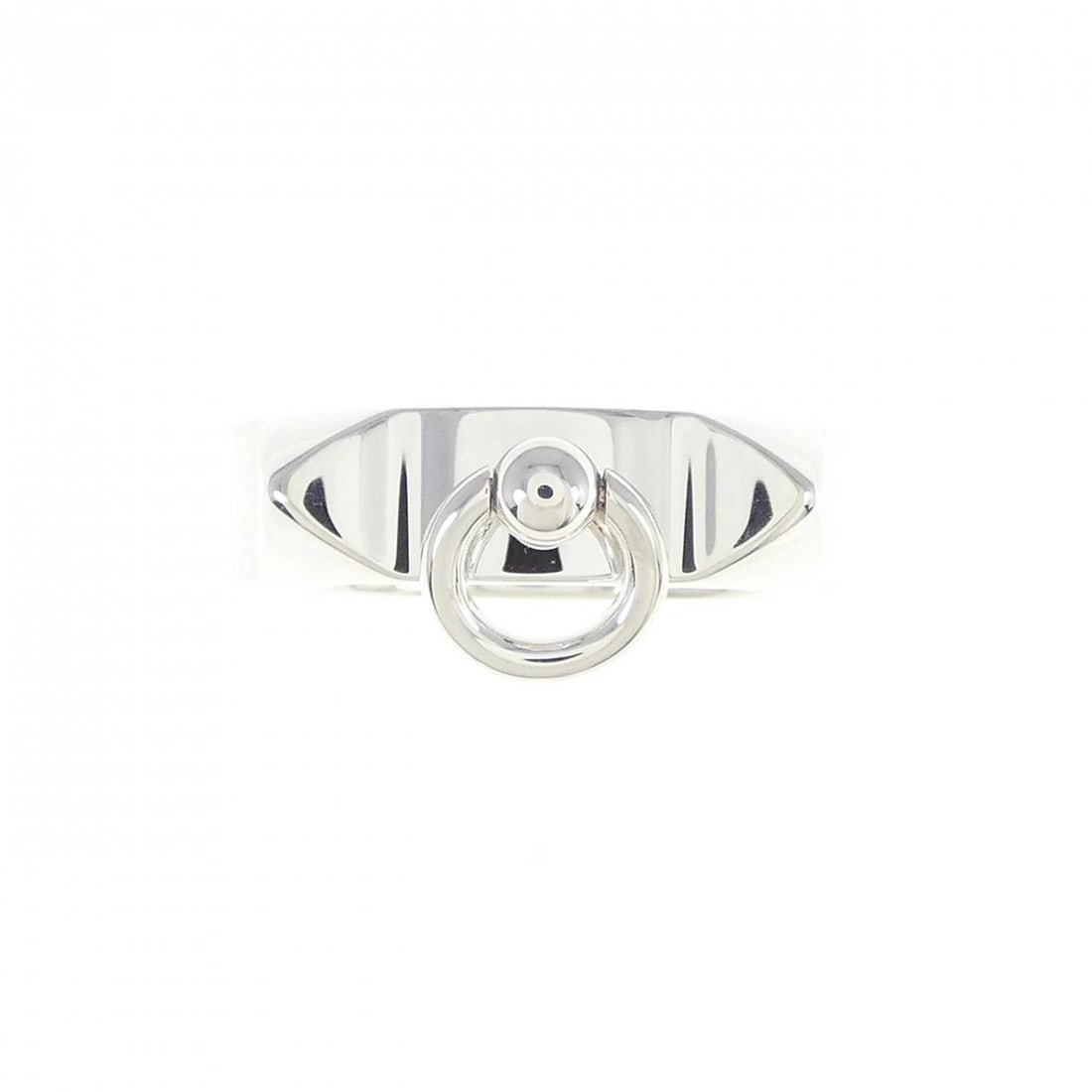 HERMES COLLIER CYANIDE RING: HERMES Collier Cyanide Ring Brand: HERMES Type: Ring Material: 925 Silver, Color: Silver Size: 7-7.5 (US size) Accessories: None Accessories Notice: When purchasing pre-owned goods, please